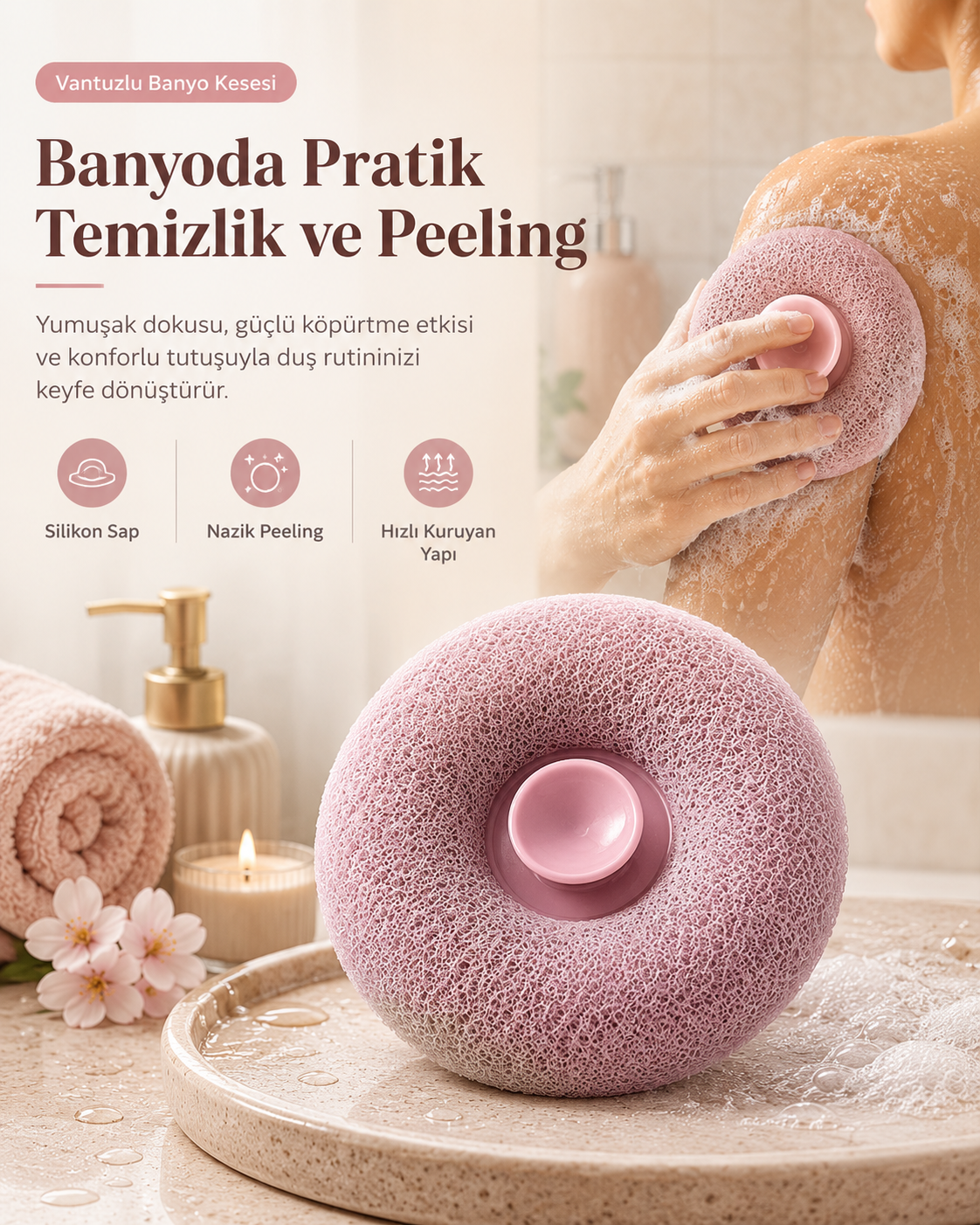 YUVARLAK BANYO VÜCUT KESESİ
